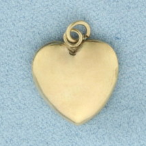 Vintage Puffy Heart Charm in 14k Yellow Gold - £105.51 GBP