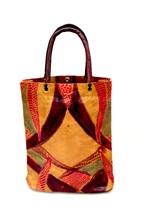 Unique Stamped Leather Colorful Boho Colorful Bag Mini Shopper Small Top... - $550.41 MXN