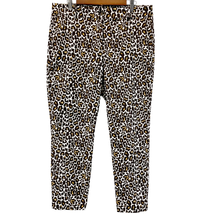 J. Crew Womens 14 Leopard Print Slim Pants Chino Black Tan Animal Print ... - £26.91 GBP
