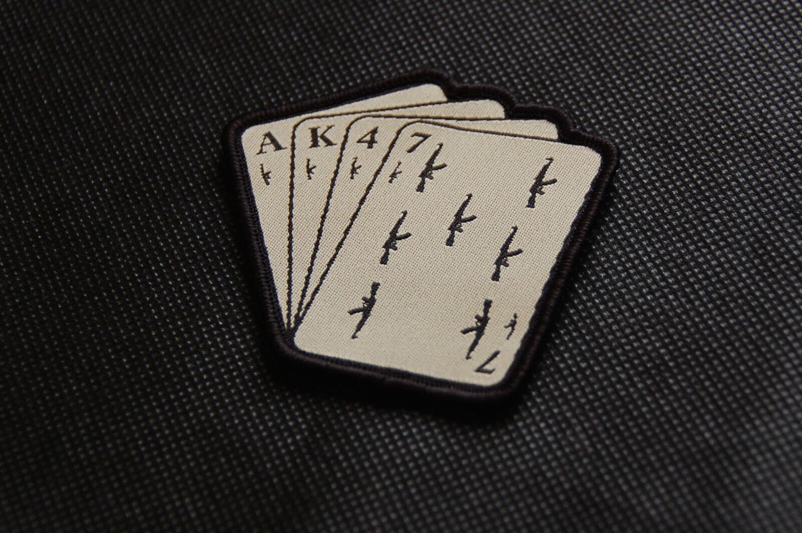 AK47 Playing Cards Morale Patch Black On Tan AK Kalashnikov AK74 7.62 2A... - $7.48