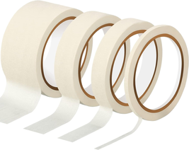 Zonon 4 Rolls Basic Masking Tape 1/4, 3/4, 1 and 2 in General Purpose Masking Ta - £11.77 GBP