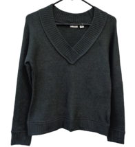 New Cato Charcoal Gray Soft V-Neck Pullover Sweater Sz M Stretch Ribbed ... - £12.43 GBP