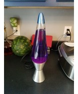 16&quot; silver base teal purple fluid lava lamp - $1,104.60 MXN