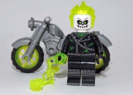 Ghost Rider &amp; Motorcycle Green Flame Spirit Of Vengeance Minifigure Collection T - £5.48 GBP