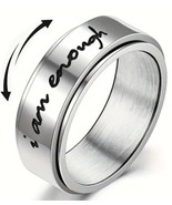 Inspirational &quot;i am enough&quot; ~ Stainless Steel Anxiety ~ Wide Band ~ Size... - $18.70