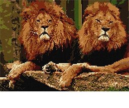 Pepita Needlepoint kit: Pair of Lions, 12&quot; x 8&quot; - £67.62 GBP+