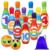Kids Bowling Set Toddler Toys For 2 3 4 5 Years Old Boys Girls, 10 Indoor Colorf - £41.08 GBP