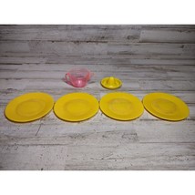 Vintage 1970s Doll Child Play Plastic Plates Measuring Cup Lemon Juicer ... - £7.34 GBP
