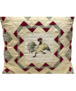 Judi Boisson Signed 1994 Rooster Quilted Pillow Farmhouse Multicolor 18&quot;... - £118.99 GBP