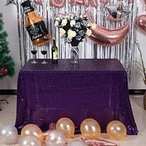 Purple Sequin Tablecloth 50&quot; X 50&quot; Square Sparkly Drape Table Cloths Table Co Ho - £26.47 GBP