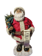 Vintage 12&quot;T Santa Clause Paper Mache Clothtique Figurine Santas List - £19.49 GBP