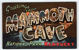 Greetings From Mammoth Cave National Park Kentucky Postcard Large Letter Linen - £33.61 GBP