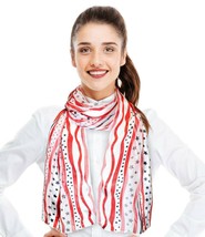 Women&#39;s Silk Feeling USA Flag Theme Satin Striped 13&quot;x60&quot; Light Fashion ... - £7.91 GBP