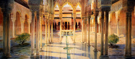Art Alhambra Watercolor Painting Giclee Art Printed on canvas L - £9.02 GBP+
