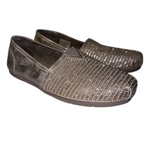 Luxe Bobs by Skechers Big Dreamer Silver Metallic Slip On Flat Shoes Womens 8.5 - £27.96 GBP