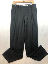 Hart Schaffner Marx 100% Worsted Wool Dress Pants Black Unhemmed Men&#39;s S... - $54.63 CAD