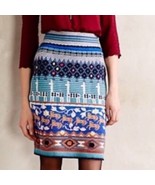 ANTHROPOLOGIE Monogram HWR Llama Knit Wool Blend Colorful Knit Skirt Siz... - £37.75 GBP
