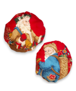 Vintage Handmade Santa Pillow Ornaments 4&quot; Fabric Christmas Decorations - $119.06 MXN
