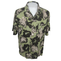Caribbean Joe vtg Men Hawaiian camp shirt p2p 23 L aloha luau tropical floral - £15.52 GBP