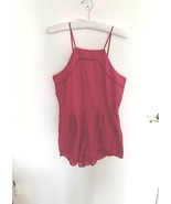 Francesca’s Blue Rain Brick Red Lined Romper Spaghetti Straps, NWT, Sz L... - £15.53 GBP