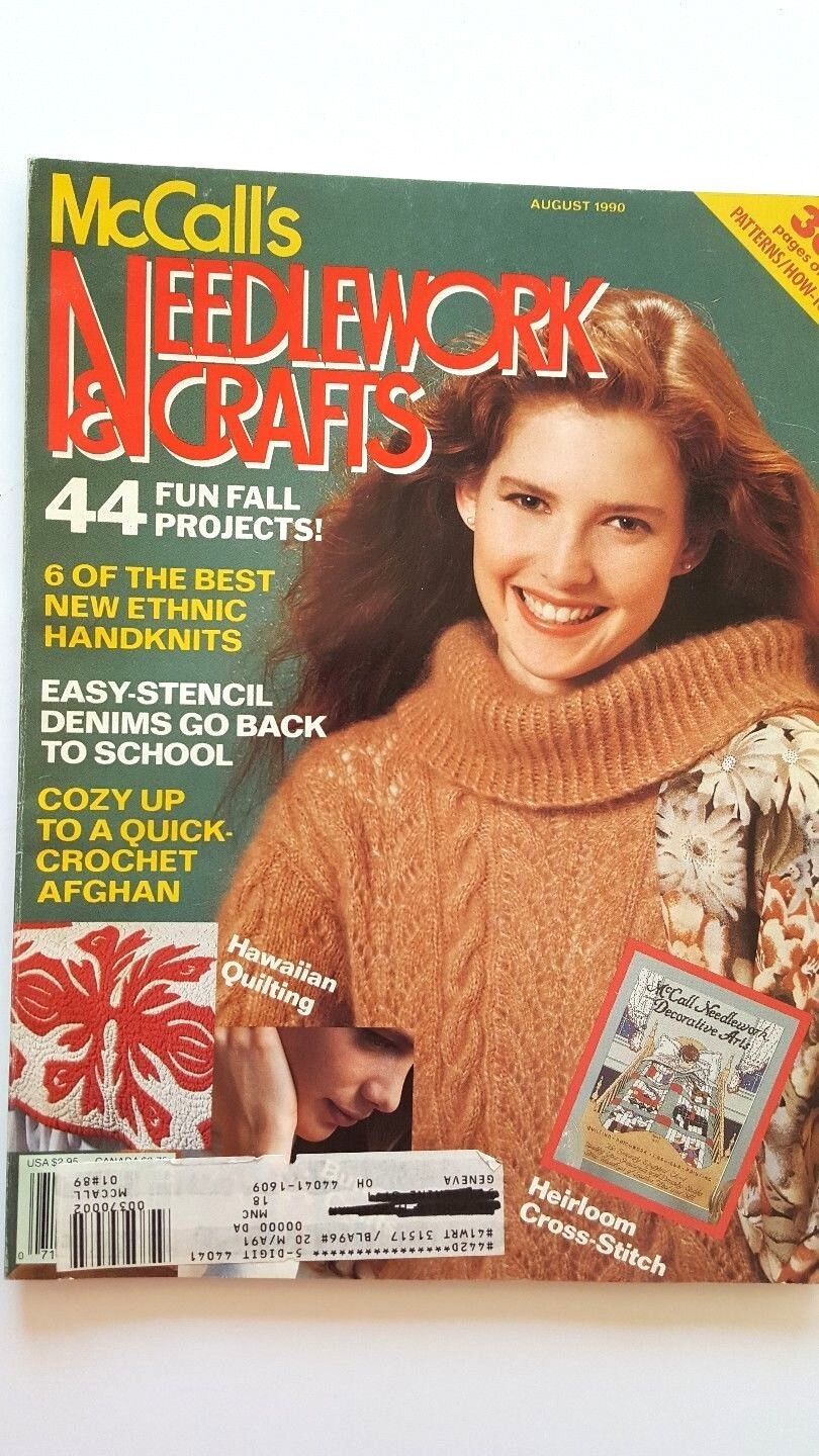 Vintage McCalls Needlework & Crafts Magazine August 1990 Fall Projects - $4.95