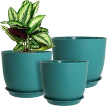 Set Of Three Contemporary, Decorative Plastic Planters Measuring 10 By 9 By 8 - £28.97 GBP