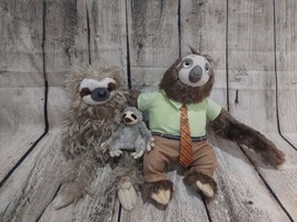 Plush Sloths - Lot of 3 Wild Republic, Flash from Disney&#39;s Zootopia &amp; baby GUC - £23.75 GBP