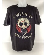 Friday The 13th T-Shirt Men&#39;s XL  Short Sleeve I Wish It Was Friday Blac... - $338.30 MXN