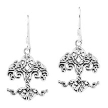Intertwined Celtic Knot Sterling Silver Tree of Life Dangle Earrings - £12.65 GBP