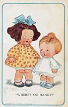 Where&#39;s &#39;oo HANKY?-YOUNG CHILDREN~1909 Artist Grace Wiederseim Postcard - £3.28 GBP