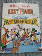 Walt Disney&#39;s easy Piano Solos book 2 happy birthday Mickey Vtg 1987 Bourne - £7.87 GBP