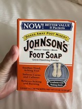 1 Box Johnsons Foot Soap 8 Packets Soothes Tired Aching Feet Discontinued - £56.19 GBP
