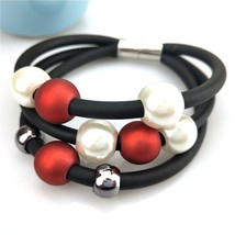 UKEBAY 2020 New Fashion Pearl Bracelet Women Charm Bangles Soft Rubber Bracelets - £9.49 GBP