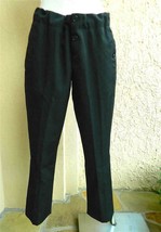 MARNI Pants Black Wool Cropped Hidden Drawstring Waist Button Pocket  42 - £69.32 GBP
