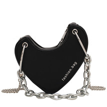 Heart Shaped Print Chain Crossbody Bag Fashion Purses and Handbags for Women Des - £26.00 GBP