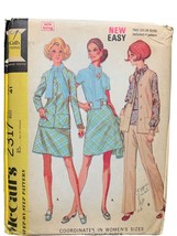 McCalls 2317 Sewing Pattern Size 18 1/2 Blazer Vest Skirt Shirt Uncut 1970s - £10.85 GBP