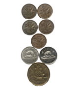 Lot of (8) Canadian Coins~1957-2015 Random Dates~ Circulated Cents, Nick... - $113.85 MXN
