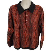 Vintage Bergati Sweater Long Sleeve Collared Polo Men&#39;s Size L Geometric Hip Hop - £31.25 GBP