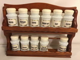 Milk Glass Spice Rack Vintage Storage Display Made In USA - £52.24 GBP