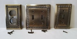 7 Antique Bronze Finish Decorative Outlet Cover Dual &amp; Single Light Switch 2003 - £22.49 GBP