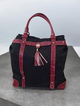 Jones New York Black Brick Red Large Handbag Purse Tote - $34.07 CAD