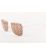 FENDI 406 Gold Brown / Brown Logo Mirrored Sunglasses FF 0406/S 01Q 61mm - $358.48 CAD
