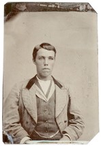 Tintype Photo - Young Good Looking Man with Rosy Cheeks 1880 era - £15.78 GBP