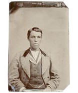 Tintype Photo - Young Good Looking Man with Rosy Cheeks 1880 era - £15.65 GBP
