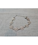 Vintage Flower Link/Snowflake Link Silver Tone Bracelet/Necklace, 10&#39;&#39; L... - $20.41 CAD