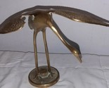 Leonard Silver Mfg Co. Solid Brass Heron Egret Stork Crane Bird Standing... - $15.00