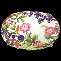 Macys Charter Club Home China Wild Flowers Flower 3D Sculpted 18in Oval Platter - £55.94 GBP