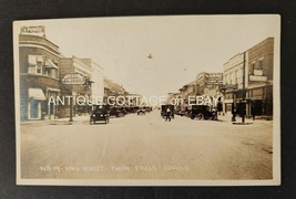 antique RPPC PHOTOGRAPH twin falls id MAIN ST varne candy man idaho powe... - £37.61 GBP