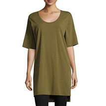 Eileen Fisher Womens Olive Stretch Organic Cotton Jersey Tunic Sz PM - £44.63 GBP