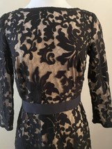 Tadashi Shoji Black Lace Overlay Dress Kennedy Embroidered Women&#39;s Size 6 - $137.49